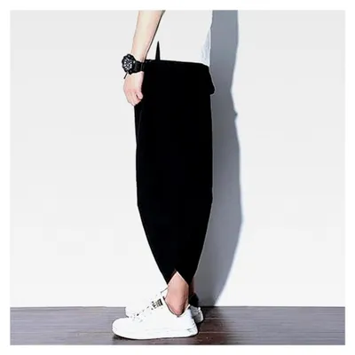 Produktbild von Herren Baggy Haremshose Pumphose Einfarbig Aladinhose Weites Bein Pluderhose Japanische Schlupfhose Elastischer Bund Haremshosen Loose Fit Strandhose Kordelzug Loungewear