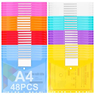 Produktbild von Solidchoice – Set aus 48 A4-Dokumentenordnern aus Kunststoff – Transparent mit Schnappverschluss