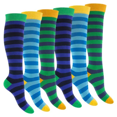 Produktbild von Footstar Damen Herren Kniestrümpfe geringelt (6 Paar) Rio 39-42