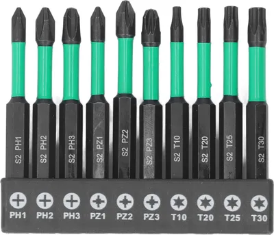 Produktbild von 10Pcs magnetische Schraubendreher Bit Set Cross Star rutschfest hohe Härte Power Drilling Impact Drill Bits