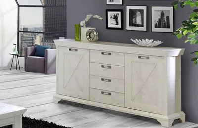 Produktbild von Sideboard "Kashmir" Kommode 178cm pinie weiß Landhaus-Stil