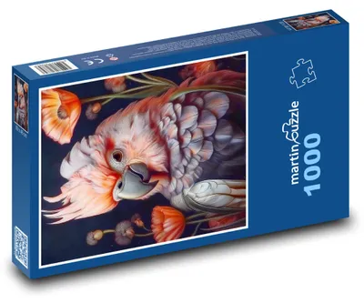 Produktbild von Puzzle 1000 Bunter Papagei mit Blumen - martinpuzzle