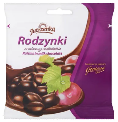 Obrázok produktu pre Jutrzenka Mliečna čokoláda s hrozienkami 80 g