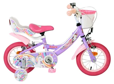 Productafbeelding van Volare Unicorn Kinderfiets - Meisjes - 12 inch - Paars - Twee handremmen