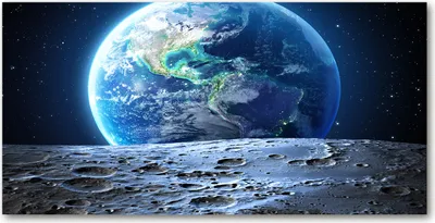 Produktbild von Tulup® Leinwandbild - 140x70 cm - Wandkunst - Drucke auf Leinwand - Leinwanddruck  - Weltall & Science-Fiction - Blau - Planet Erde