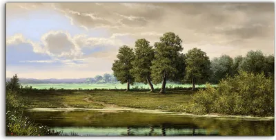 Produktbild von Coloray Spritzschutz aus Glas 120x60  Wandkunst Küchenrückwand Landschaft digitale Malerei Fluss