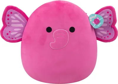 Produktbild von Jazwares Squishmallows Kuscheltier Plüsch – Evelyn, der pinkfarbene Schmetterlingelefant – 40 cm