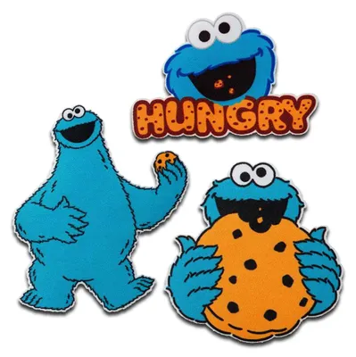 Produktbild von Mono-Quick Sesamstraße Set Krümelmonster - Aufnäher, Bügelbild, Aufbügler, Applikationen, Patches, Flicken, zum aufbügeln, Größe: