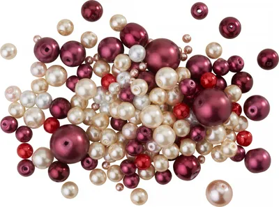 Produktbild von Glaswachsperlen-Mix, 65g Rosa/Rot