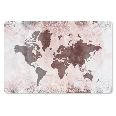 Produktbild von MuchoWow® Schreibtischunterlage Weltkarte - Vintage - Rot 60x40 cm - XXL Mauspad - Großes Mauspad
