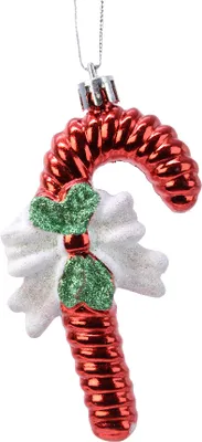 Produktbild von Christbaumschmuck Kunststoff Zuckerstange mit Schleife 10cm rot