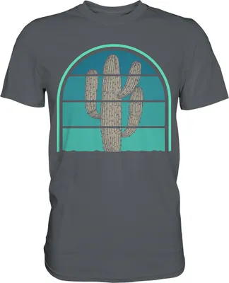 Produktbild von Retro Kaktus T-Shirt – Dark Grey / S