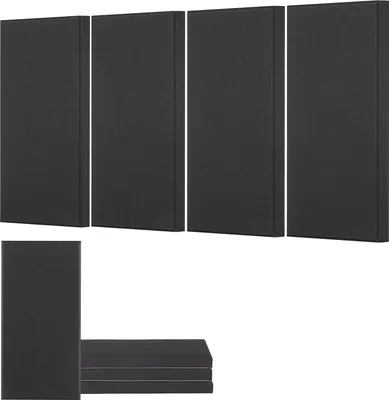 Produktbild von Akustikpaneele - Akustik Wandpaneele Schallabsorber - Set 4 Stück - Maße 60 x 30 x 5 cm - Glasfaser - Selbstklebend - Für Studio, Büro, Heimkino - Schwarz