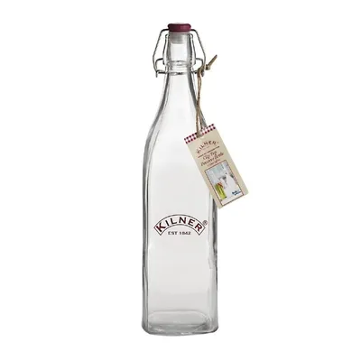 Immagine prodotto di Bottiglia in vetro Kilner con gancio a filo 'CLIPTOP' quadrata 1000ml H 31 cm ( Contenuto 12 pz.)