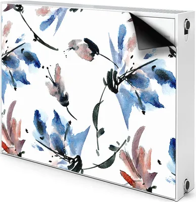 Produktbild von Magnet Radiator Magnet Mat Heizkörperverkleidung Heizkörper-Abdeckung Heizung 110x60 cm  - Aquarell, Blumen