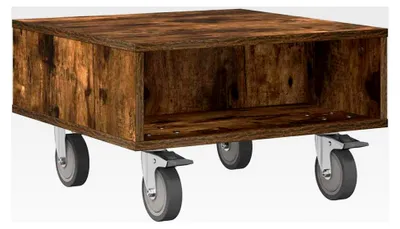 Produktbild von Rolltisch aus Holzwerkstoff mit 4 Rollen - Beistelltisch für Wohnzimmer und Schlafzimmer