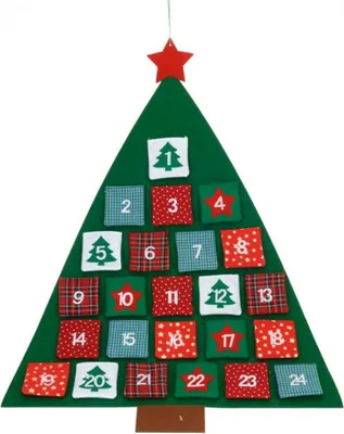 Produktbild von Adventskalender, mit 24 Täschchen Filztannenbaum