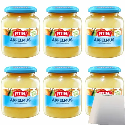 Produktbild von Fitini Apfelmus 6er Pack (6x370ml Glas) + usy Block