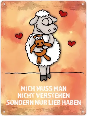 Produktbild von Mich muss man nicht verstehen sondern nur lieb haben Metallschild XXL mit Schaf