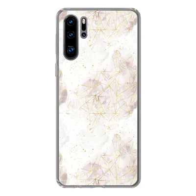 Produktbild von MuchoWow® Handyhülle Schutzhülle Hülle für Huawei P30 Pro Marmor - Geometrie - Gold Silikon Softcase Handy Hülle - Schutzdeckel