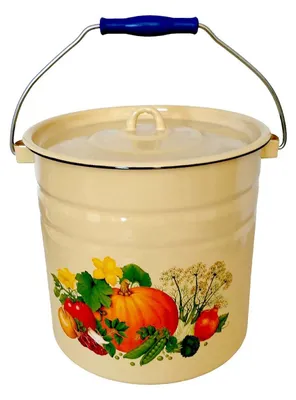 Produktbild von Kürbis Gelb Emaille Eimer Wassereimer 12 Liter ca 25cm Durchmesser Retro Nostalgie Geschirr