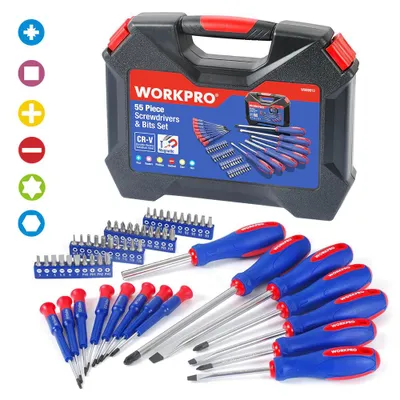Produktbild von Workpro 55Tlg Schraubendreher Satz Set Schraubenzieher Bits Set Werkstatt