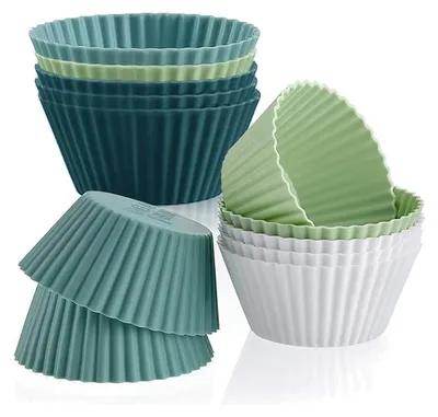 Silikon-Muffinförmchen, 24 Stück, rund, ø 7 cm, 4 Farben