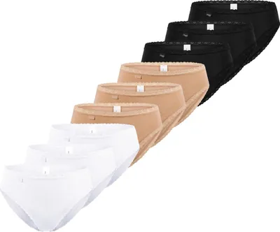 Produktbild von sloggi 9er Pack 24/7 Baumwolle Lace Tai Slip Perfekter Sitz, Mit feinen Details, Angenehm auf der Haut