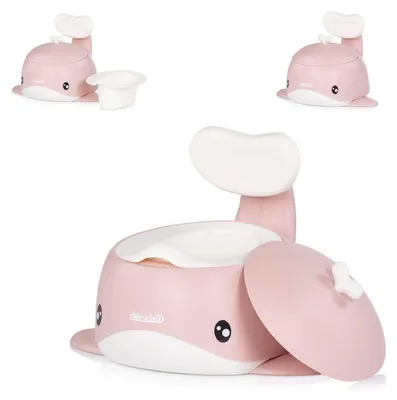 Produktbild von Chipolino Töpfchen Wal Innenbehälter Toilettentrainer Deckel Rückenlehne 15 kg rosa