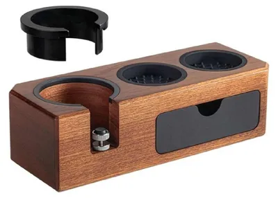 Produktbild von Cecotec Espresso-Tamper-Station Baristeo WoodTamperStation. Eleganter Holzständer für Siebträger, Tamper und Leveler