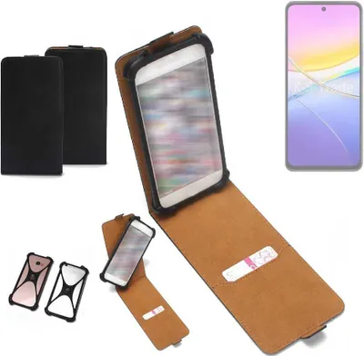 Produktbild von K-S-Trade Handyhülle Schutzhülle kompatibel mit Vivo Y37m 5G Hülle Case Cover Flip Style Bumper schwarz 1x