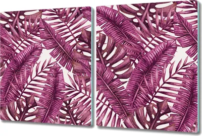 Produktbild von Herd-Abdeckplatte Glas Schneidebrett Ceranfeld-Abdeckung - 2x 40x52 cm - Böhmische Blume