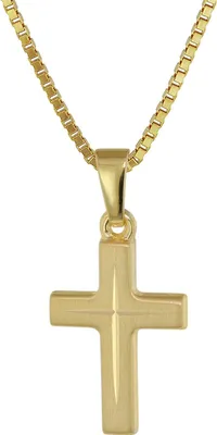trendor 39575 Kreuz-Anhänger für Kinder Gold 333 + goldplattierte Silberkette 1