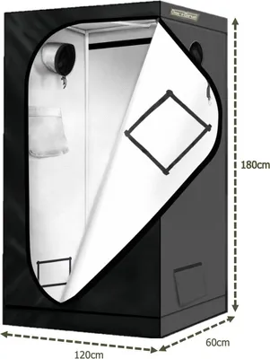 Produktbild von Oma´s Garten Grow-Zelt, 120 x 60 x 180 cm, mit Belüftungsöffnungen und Bodenwanne (120x60x180)