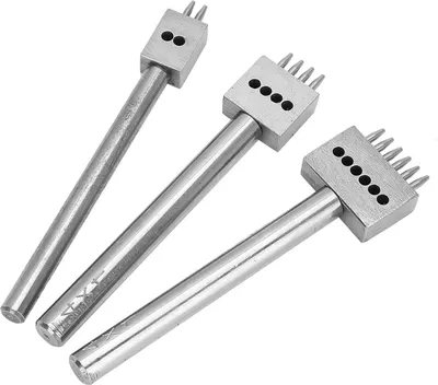 Produktbild von 3-teiliges Abstandsstanzwerkzeug für DIY-Lederhandwerk, Lochstanzer Set mit 4 mm Abstand, ideal für Gürtellöcher und verschiedene Anwendungen