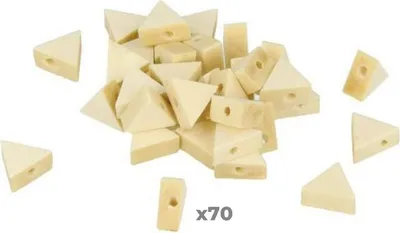 Produktbild von 70 dreieckige Holzperlen 11 x 9,7 x 4,9 mm