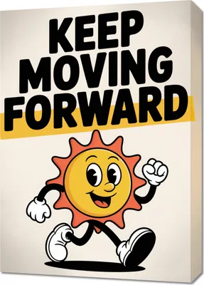 Produktbild von Bild 50x70cm Motivationsaffirmation Retro Vintage für das Wohnzimmer Keep Moving