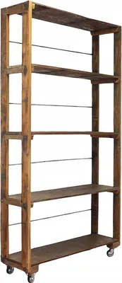 Immagine prodotto di Milani Home - libreria scaffale su ruote in legno riciclato e metallo