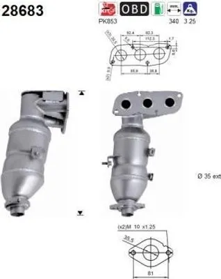 Zdjęcie produktu dla Katalizator Citroen C1 1,0 107 Aygo  Euro 5