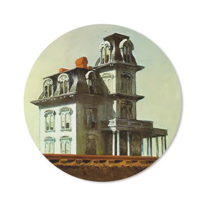 Produktbild von MuchoWow® Mauspad Mousepad Haus an der Eisenbahn - Edward Hopper 20x20 cm - Mousepads - Maus Mat - Pad - Mausunterlage - Schreibtischmatte