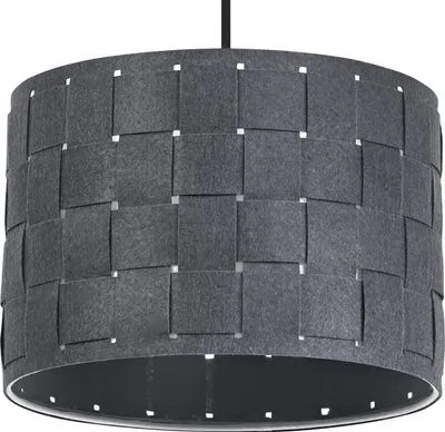 Zdjęcie produktu dla OSRAM Decor Felt Weaving szara lampa wisząca wykonana z filcu i metalu, E27, średnica 280 mm, ciepłe efekty świetlne dzięki tkanemu abażurowi, trwała dzięki wymiennemu źródłu światła, łatwy montaż