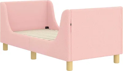 Immagine prodotto di vidaXL Letto a castello per bambini con testiera, rosa, 70 x 140 cm, bouclé