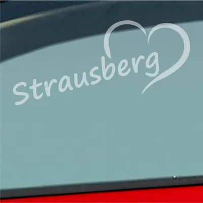 Produktbild von Auto Aufkleber Strausberg Herz Stadt City Love Liebe 19,5x8 cm Milchglas Sticker Heckscheibenaufkleber