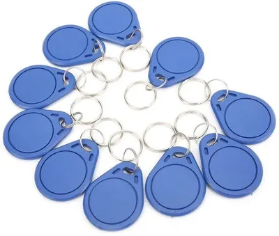 Productafbeelding van RFID-toegangskaarten van ABS-kunststof, 10 stuks, 125 kHz, waterdicht, met metalen ring