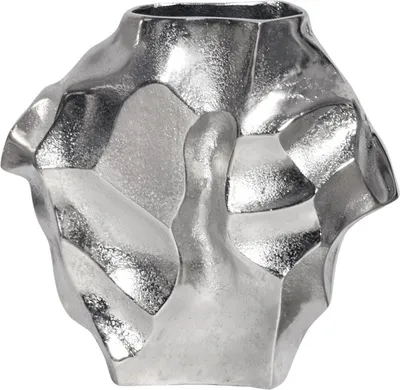Produktbild von riess-ambiente Handgefertigte Vase LIQUID 25cm silber Metall Hammerschlag Design