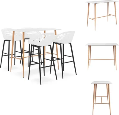 Produktbild von vidaXL 5-tlg. Bar-Set Weiß -  Essgruppen