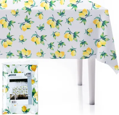 Zdjęcie produktu dla Vilde obrus olejowy obrus olejowy obrus ogrodowy plamoodporny z motywem cytryny 180x130 cm
