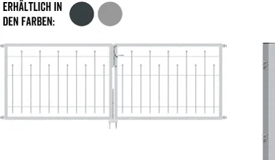 Produktbild von Alberts Doppeltor-Set für Zaunsystem Madrid, Höhe 80 cm, Breite 300 cm, feuerverzinkt, zum Einbetonieren
