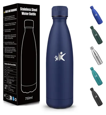 Produktbild von Trinkflasche, 750 ml BPA-FREI, Wasserflasche, 304 Edelstahl, Isolierflasche, Doppelwandig Vakuumisoliert, Thermosflasche, Trinkflasche Edelstahl für C