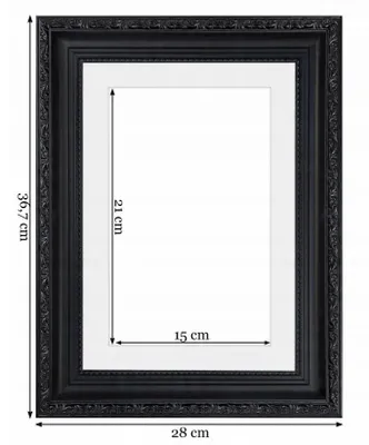 Zdjęcie produktu dla Ramka na zdjęcie Bronisław - Czarny mat 21x29,7 z passe-partout 15x21